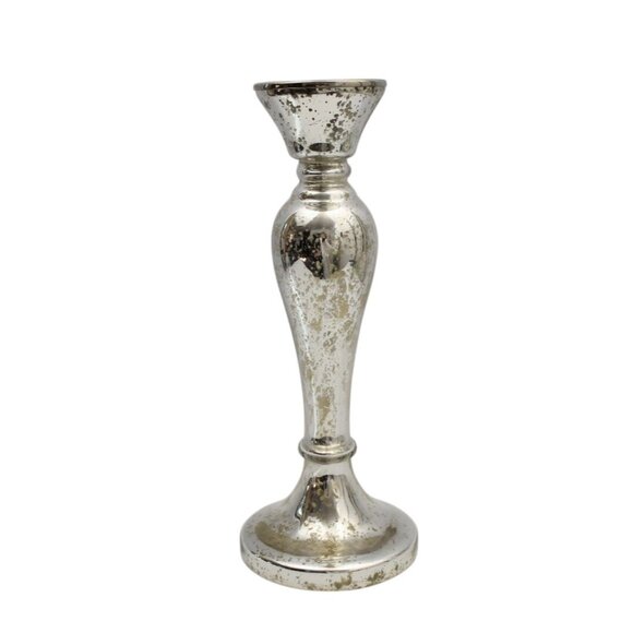 Antique Mercury Glass Taper Candleholder Candlestick Pottery Barn - Picture 3 of 4